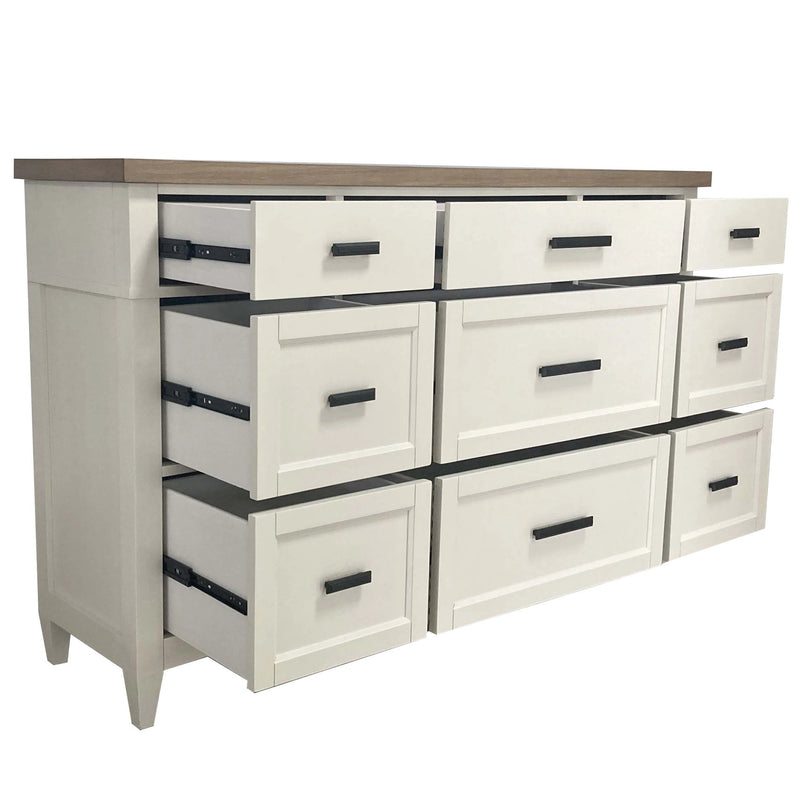 Parker House Americana Modern Bedroom Queen Platform Bed 2 Nightstands and Dresser with Mirror