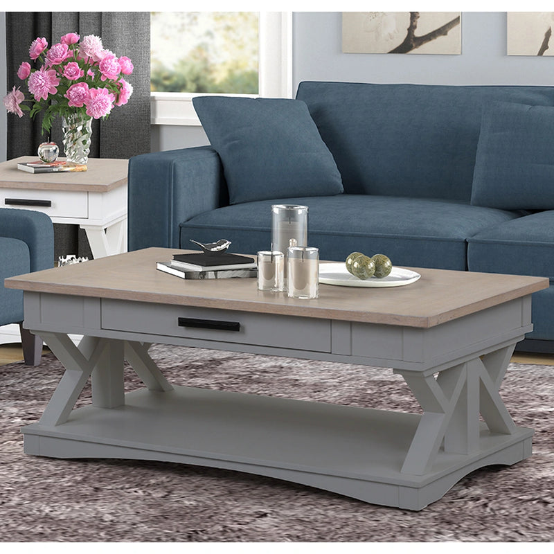 Parker House Americana Modern Cocktail Table with 2 Chairside Tables