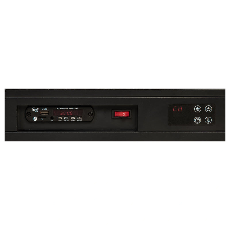 Senna Panel Bed with Bluetooth Speaker and Flame Visualizer