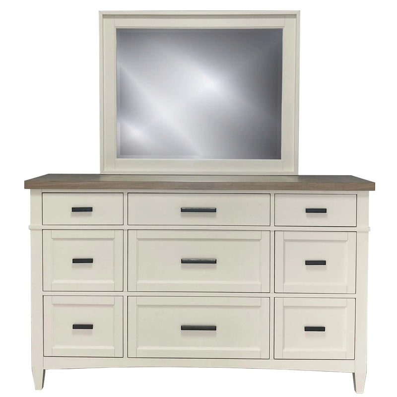 Parker House Americana Modern Bedroom Queen Platform Bed 2 Nightstands Dresser with Mirror and Chest