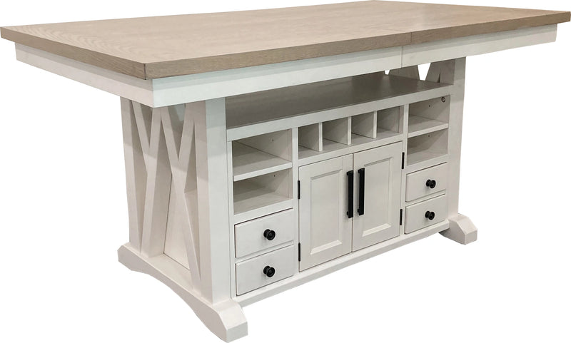 Parker House Americana Modern Dining Island Counter Height Table with 8 upholstered chairs