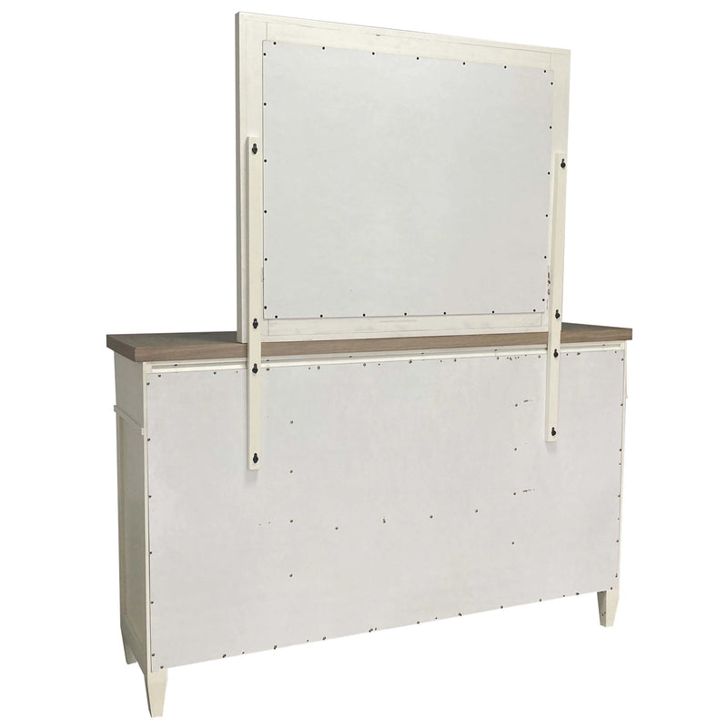Parker House Americana Modern Bedroom Queen Platform Bed 2 Nightstands and Dresser with Mirror