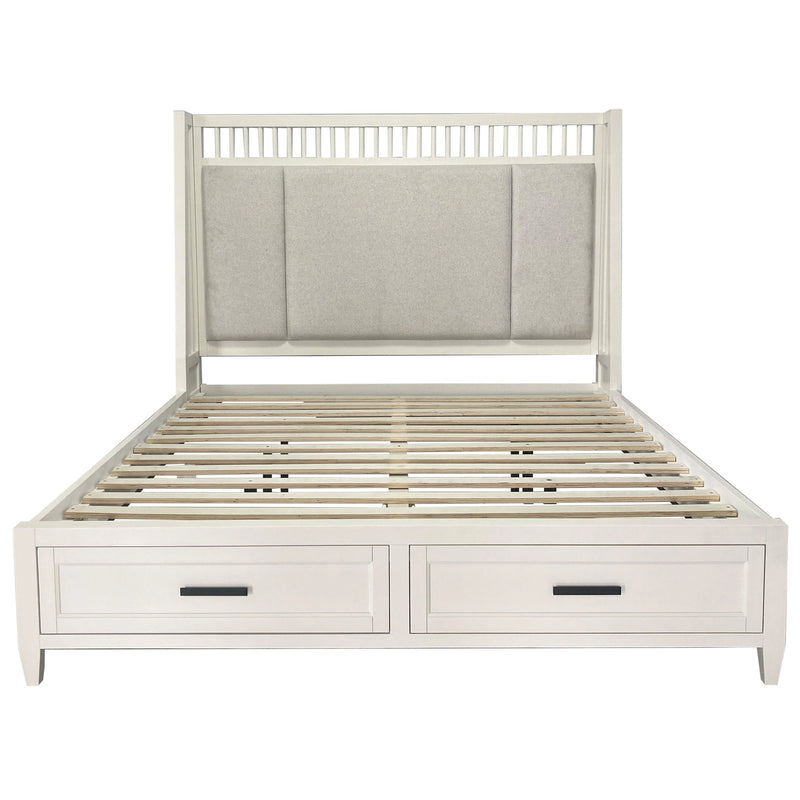 Parker House Americana Modern Bedroom King Shelter Bed with 2 Nightstands and Dresser with Mirror