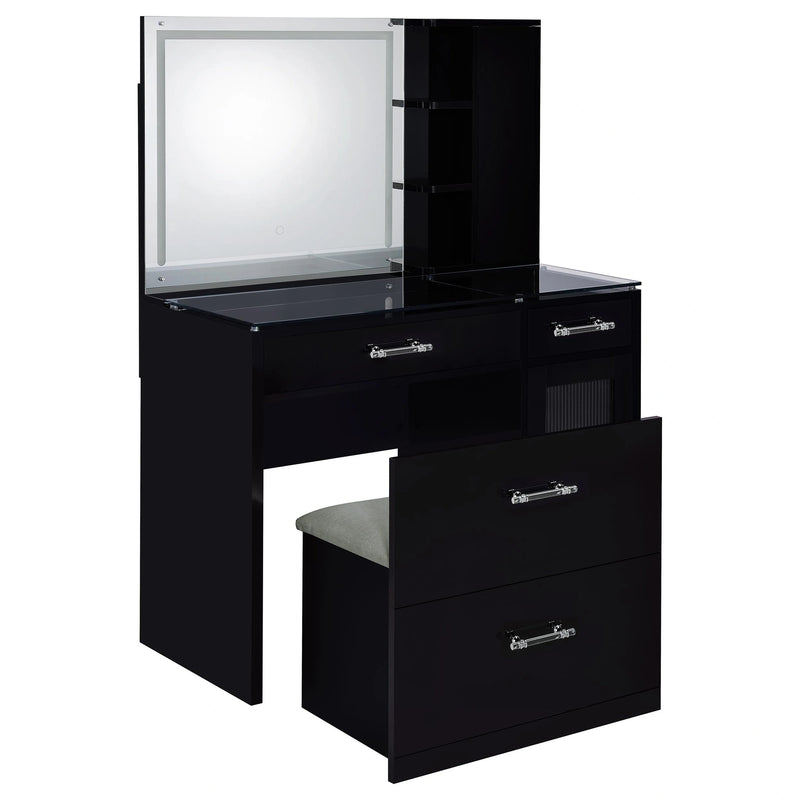 Flora Makeup Vanity Table with LED Mirror and Stool