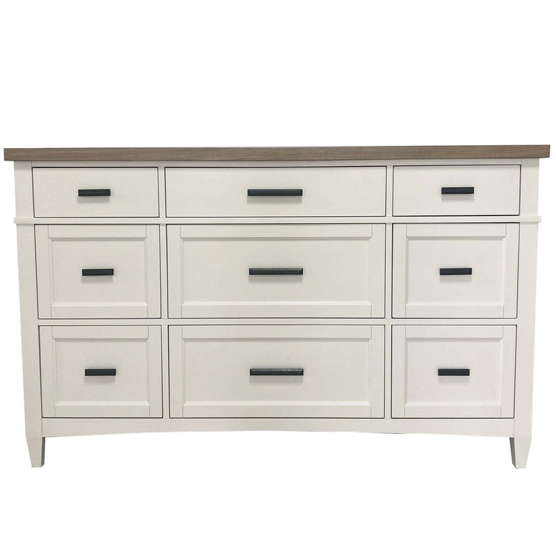 Parker House Americana Modern Bedroom Queen Platform Bed 2 Nightstands and Dresser with Mirror