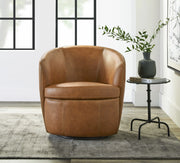 Parker Living Barolo 100% Italian Leather Swivel Club Chair