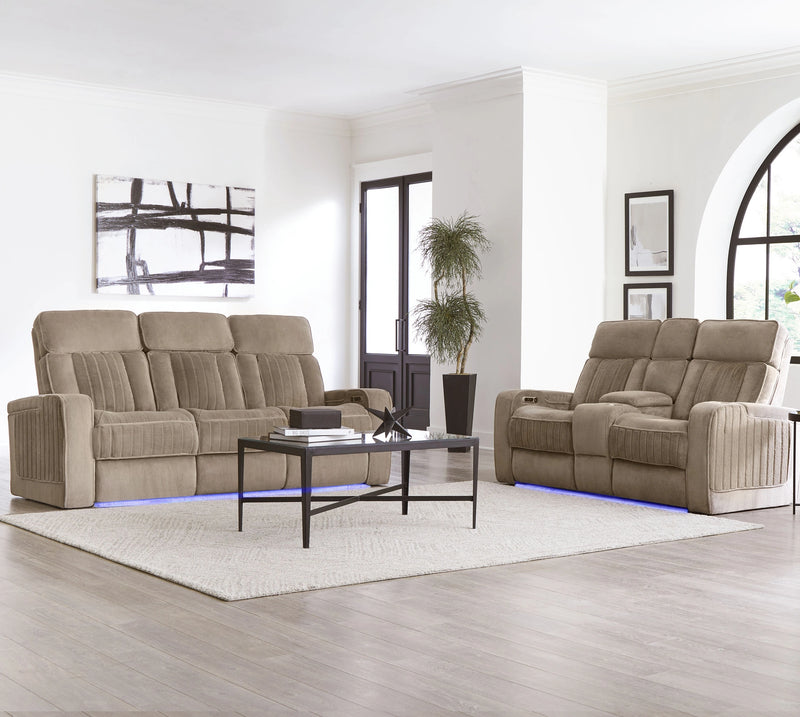 Parker Living Equinox Power Reclining Sofa with Drop Down Table