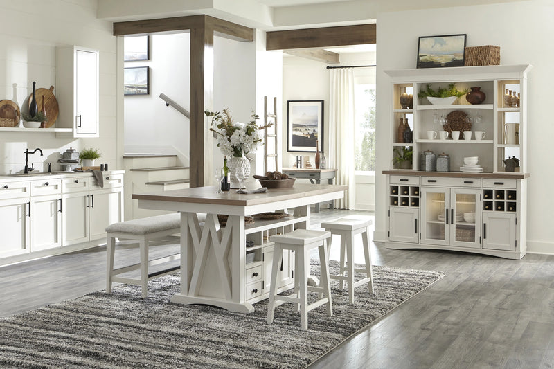 Parker House Americana Modern Dining 69 inch Buffet and Hutch with Quartz Insert