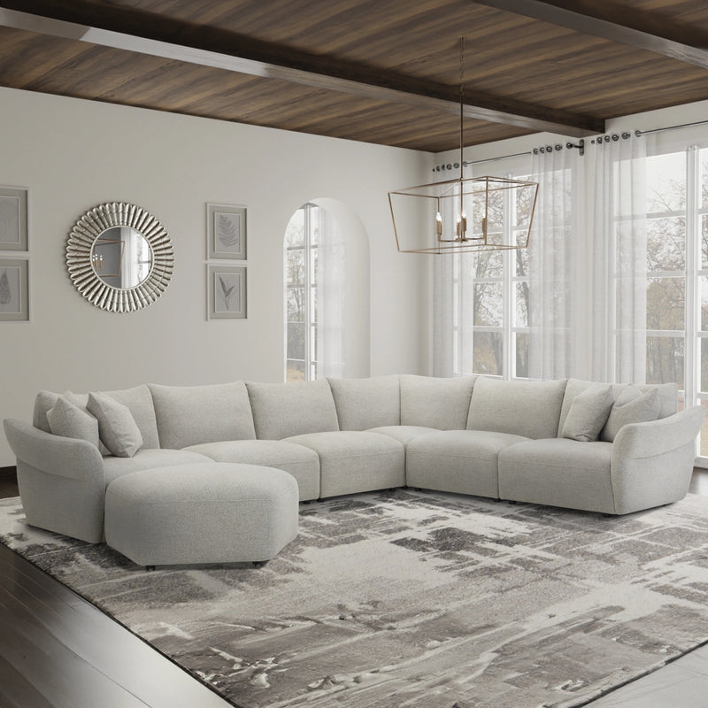 Parker Living Playful - Canes Cobblestone 6 Piece Modular Sectional