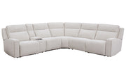 Parker Living Lancaster - Fluffy River Rock 6 Piece Zero Gravity Power Reclining Sectional with Power Adjustable Headrests