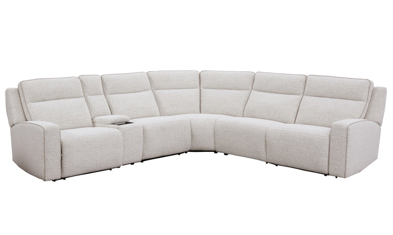 Parker Living Lancaster - Fluffy River Rock 6 Piece Zero Gravity Power Reclining Sectional with Power Adjustable Headrests