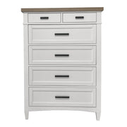 Parker House Americana Modern Bedroom King Shelter Bed 2 Nightstands Dresser with Mirror and Chest