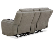 Parker Living Penfield - Frappe Zero Gravity Power Reclining Console Loveseat with Heat Massage and Speaker P3