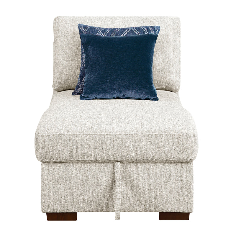 Isla-Armless Convertible Storage Chaise with Click Motion Drop Down Bed image