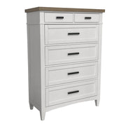Parker House Americana Modern Bedroom Queen Platform Bed 2 Nightstands Dresser with Mirror and Chest