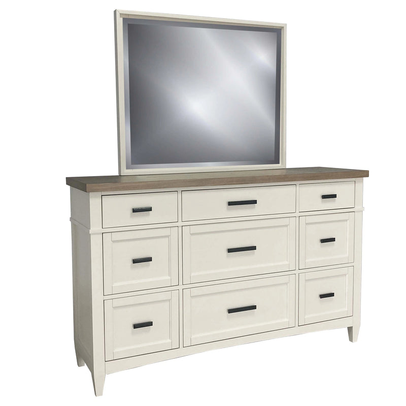 Parker House Americana Modern Bedroom Queen Platform Bed 2 Nightstands Dresser with Mirror and Chest