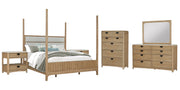 Parker House Escape - Bedroom Queen Poster Bed 2 Nightstands Dresser with Mirror and Chest