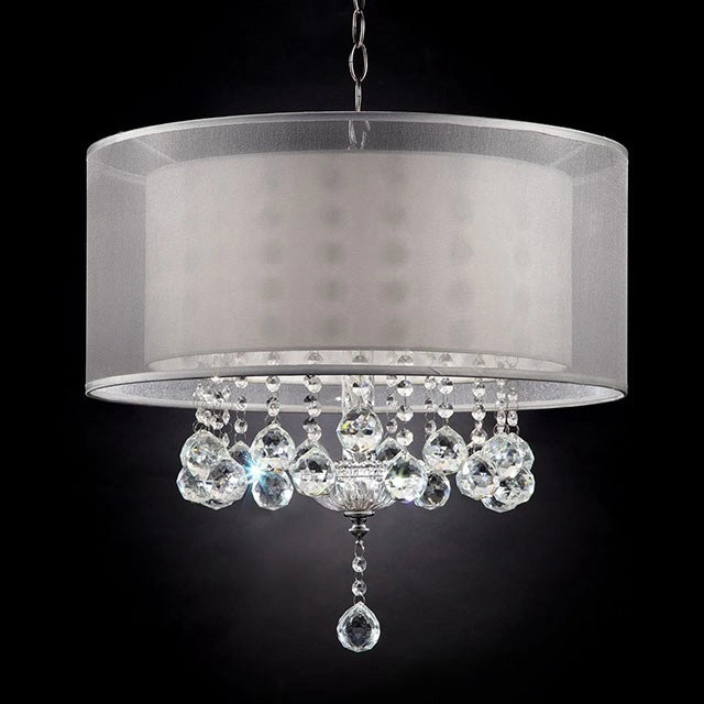19"H Ceiling Lamp, Hanging Crystal