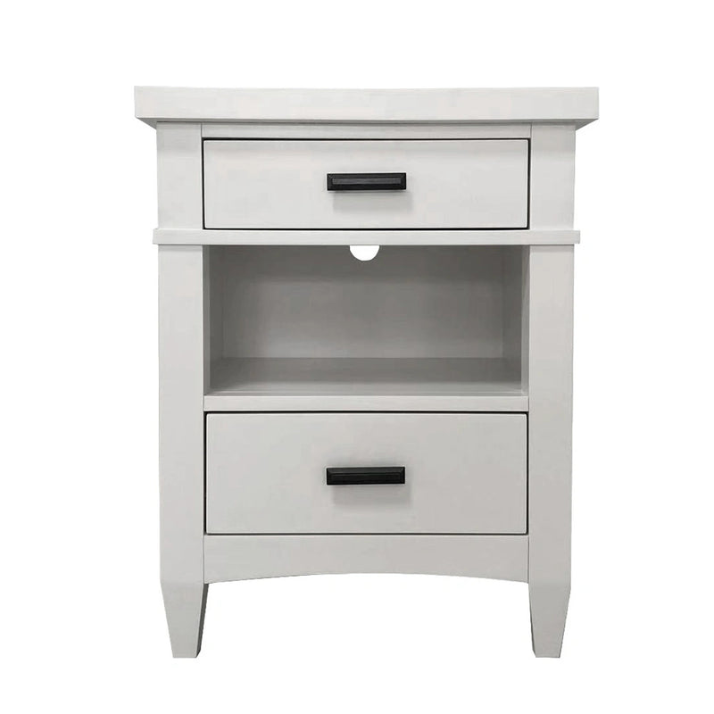 Parker House Americana Modern Bedroom Queen Platform Bed 2 Nightstands and Dresser with Mirror