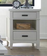 Parker House Americana Modern Bedroom Queen Platform Bed 2 Nightstands and Dresser with Mirror