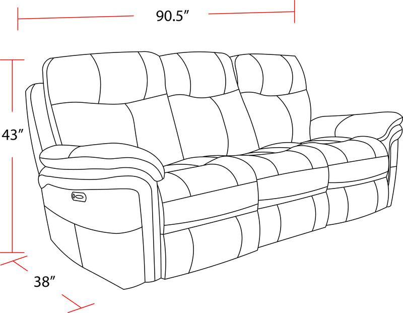 Parker Living Mason - Charcoal Power Reclining Sofa Loveseat and Recliner