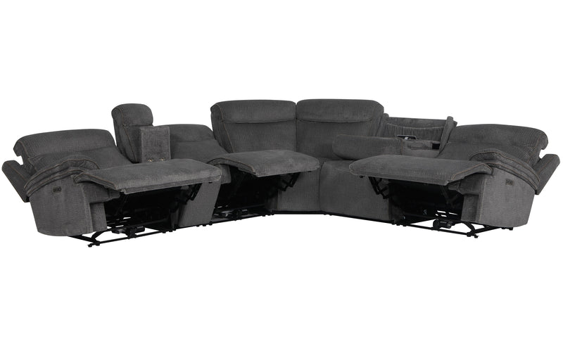 Parker Living Alpine - Airy Midnight 6 Piece Zero Gravity Power Reclining Sectional with Power Adjustable Headrests