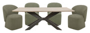Parker House Crossings - Monaco Dining 84 Inch Rectangular Dining Table with 4 Upholstered Chairs