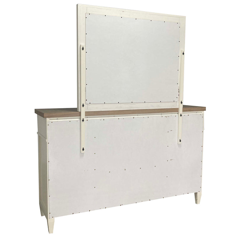 Parker House Americana Modern Bedroom Queen Shelter Bed 2 Nightstands and Dresser with Mirror