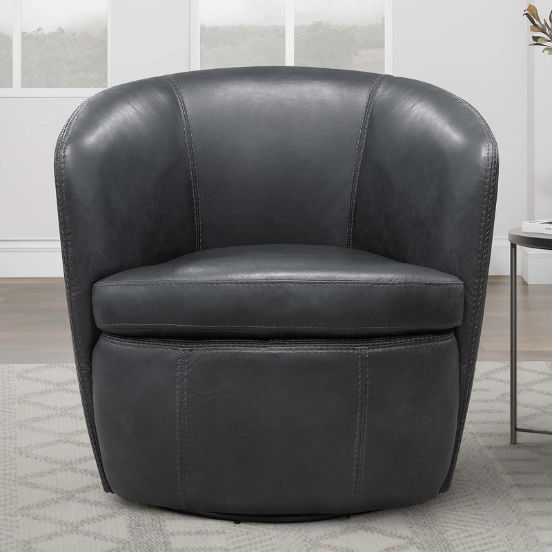 Parker Living Barolo 100% Italian Leather Swivel Club Chair