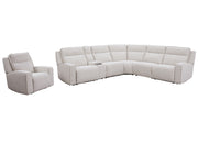 Parker Living Lancaster - Fluffy River Rock 6 Piece Zero Gravity Power Reclining Sectional with Power Adjustable Headrests