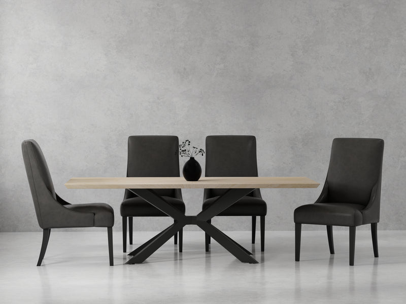 Parker House Crossings - Monaco Dining 86 In. Rectangular Dining Table With 4 Upholstered Chairs - DMON-5PC-86REC-DSIE-CPSL