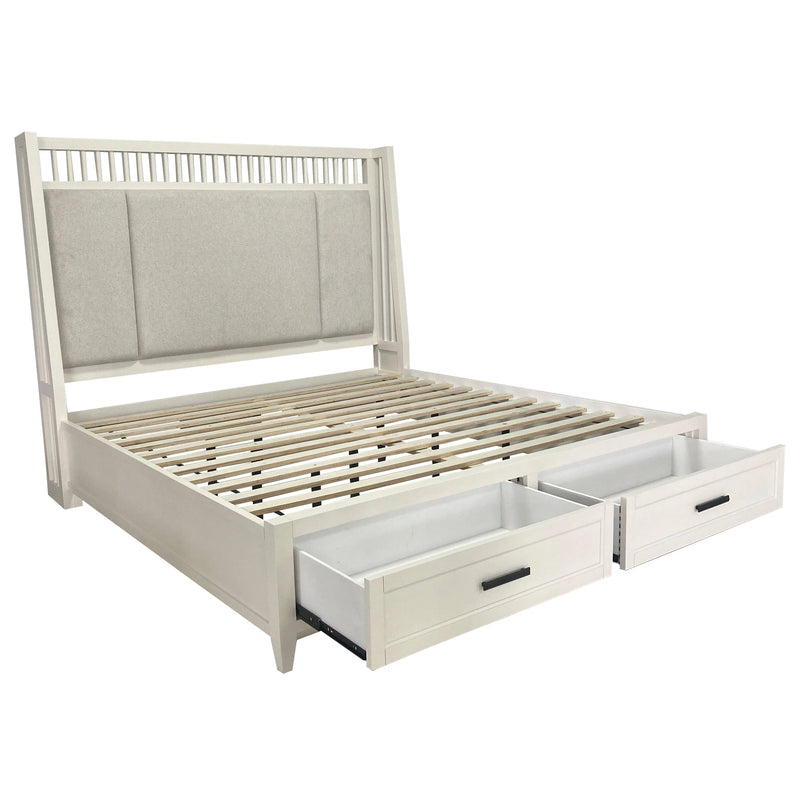 Parker House Americana Modern Bedroom Queen Shelter Bed 2 Nightstands and Dresser with Mirror