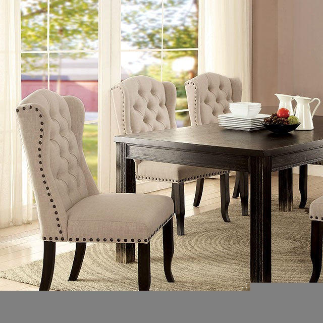 Sania 7 Pc Dining Table Set Black
