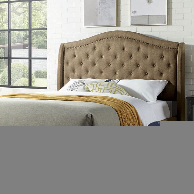 Carly Cal.King, E.King, Full, & Queen Bed Grey & Brown