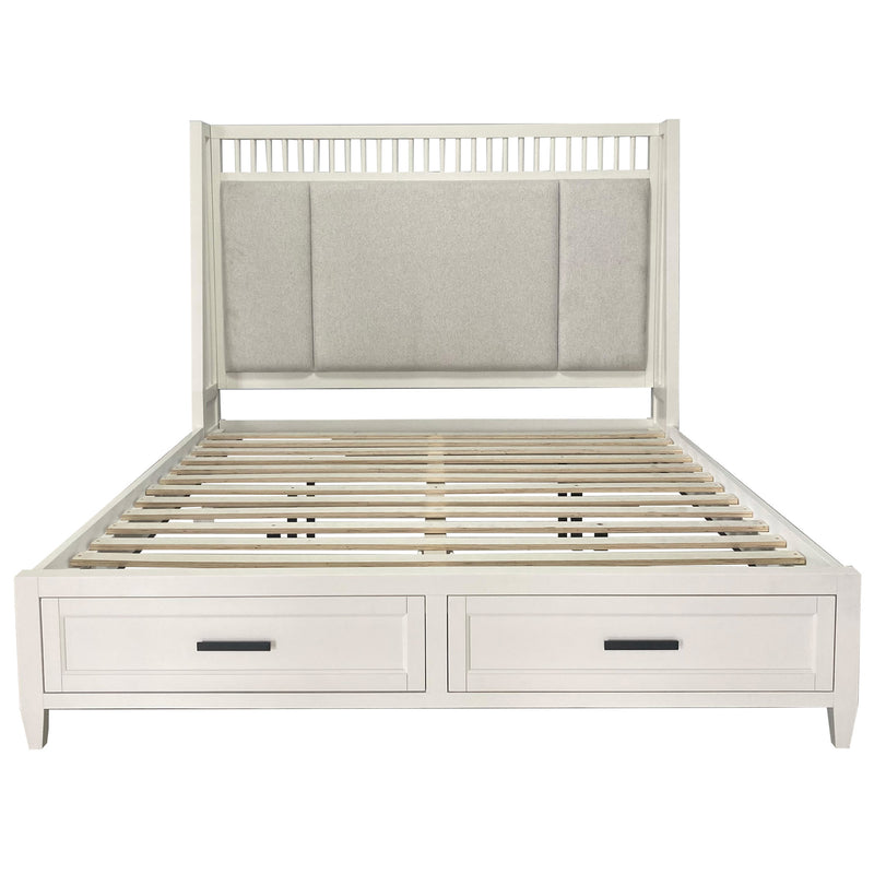 Parker House Americana Modern Bedroom Queen Shelter Bed 2 Nightstands and Dresser with Mirror