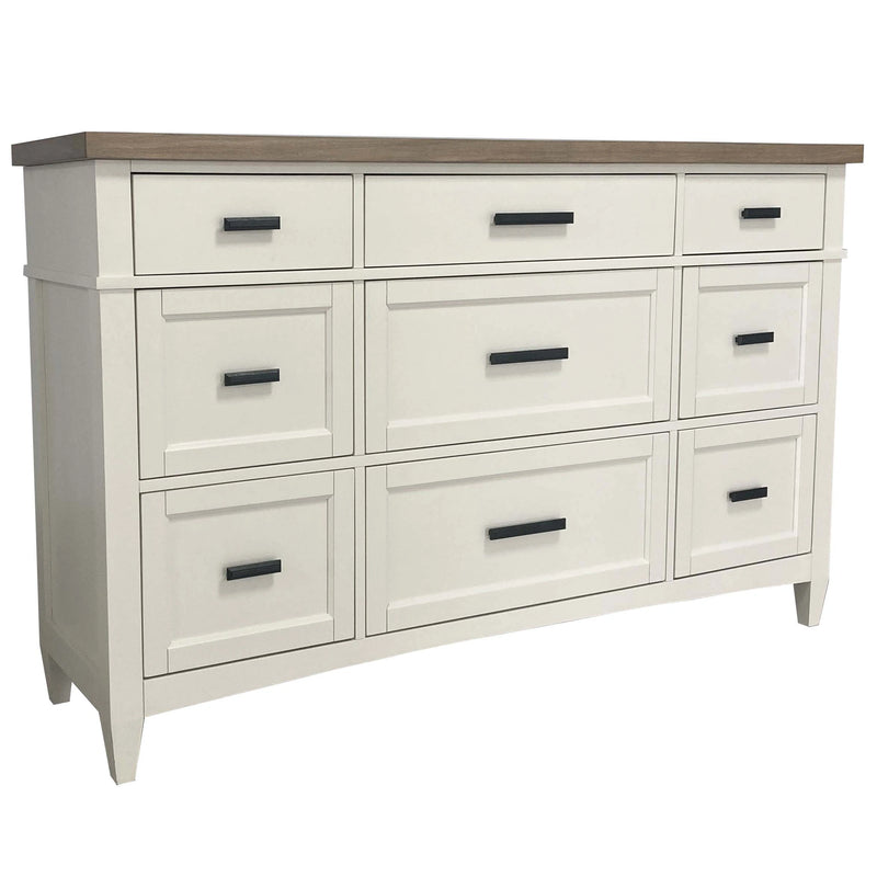 Parker House Americana Modern Bedroom Queen Platform Bed 2 Nightstands Dresser with Mirror and Chest