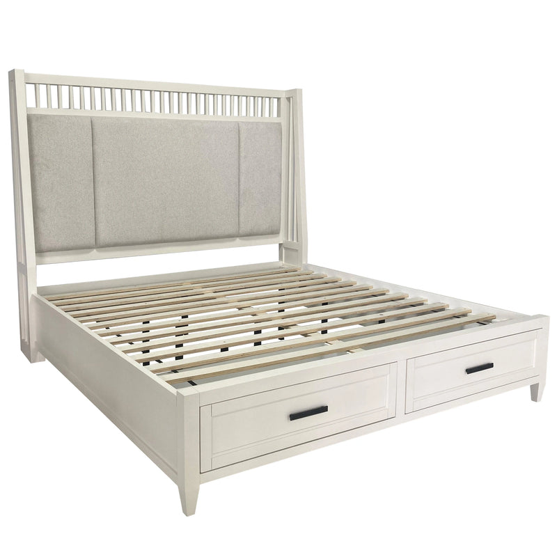 Parker House Americana Modern Bedroom King Shelter Bed 2 Nightstands Dresser with Mirror and Chest