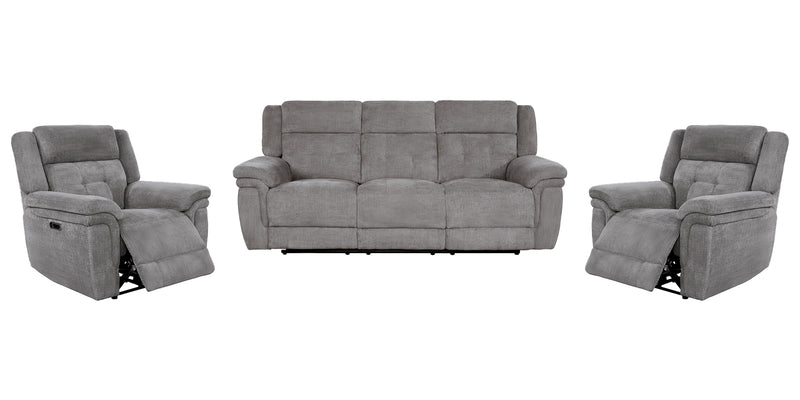 Parker Living Richland - Bristol Grey Power Reclining Sofa and Two Recliners