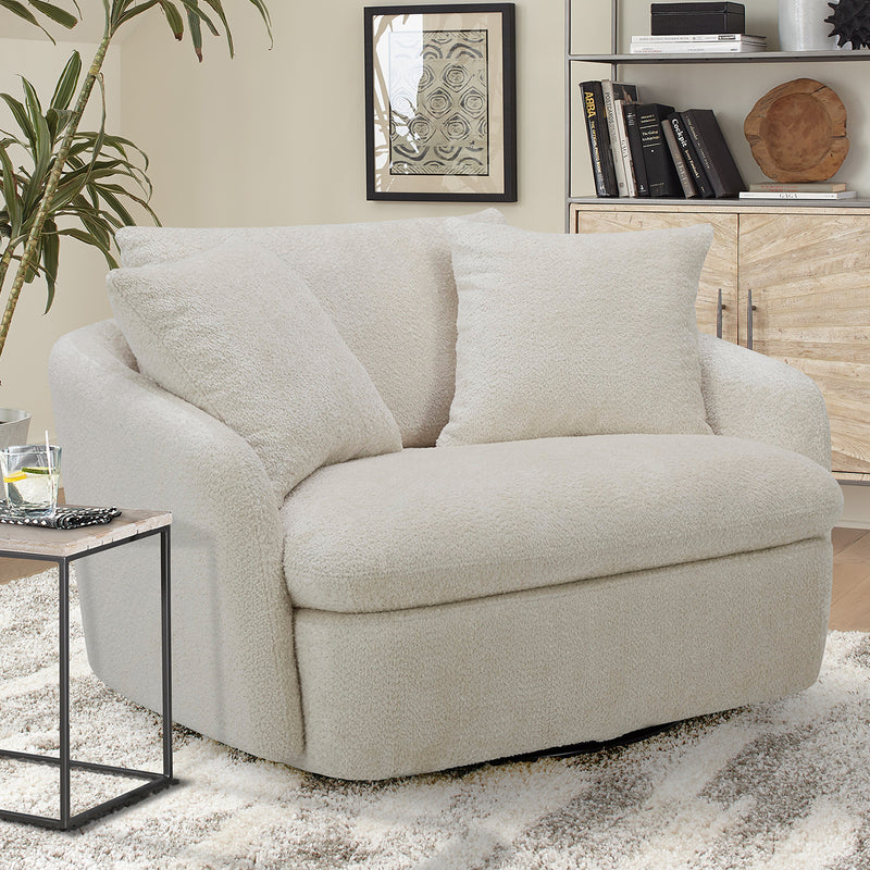 Parker Living Boomer Large Swivel Chair with 2 Toss Pillows Two Pack