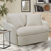 Parker Living Boomer - Utopia Sand Large Swivel Chair with 2 Toss Pillows Two Pack