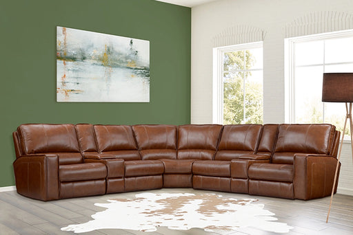 Parker Living Rockford - Verona Saddle 7 Piece Modular Power Reclining Sectional with Power Adjustable Headrests
