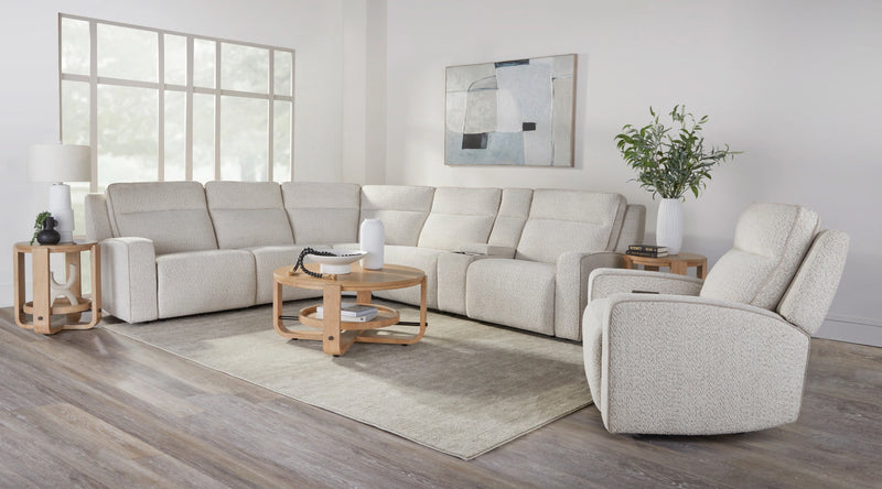Parker Living Lancaster - Fluffy River Rock 6 Piece Zero Gravity Power Reclining Sectional with Power Adjustable Headrests