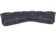 Parker Living Bolton - Misty Storm 7 Piece Modular Reclining Sectional and Entertainment Console
