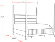 Parker House Escape - Bedroom Queen Poster Bed with 2 Nightstands