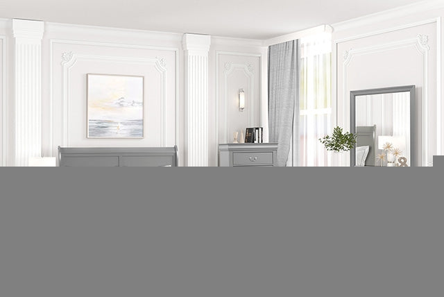 Louis Philippe Full, Twin, Full, & King Bed Black, Grey, Brown & White
