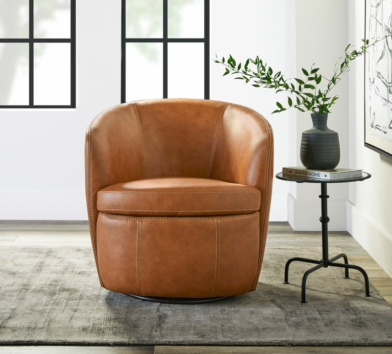 Parker Living Barolo 100% Italian Leather Swivel Club Chair