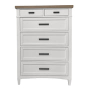 Parker House Americana Modern Bedroom King Shelter Bed 2 Nightstands Dresser with Mirror and Chest