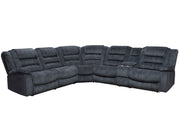 Parker Living Bolton - Misty Storm 6 Piece Modular Reclining Sectional and Entertainment Console