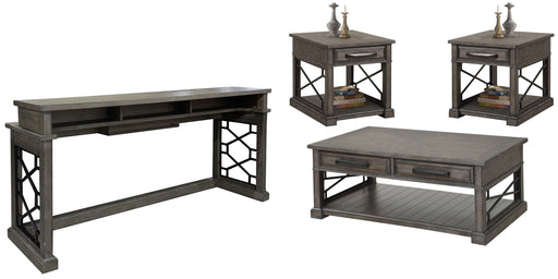Parker House Sundance - Smokey Grey Cocktail Table with 2 End Tables and Console Table