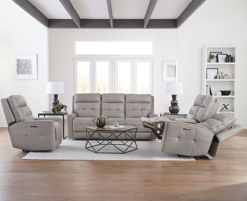 Parker Living Canterbury - Pewter Power Reclining Zero Gravity Sofa Loveseat and Recliner